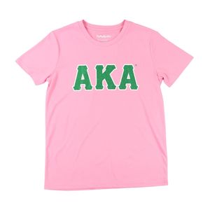 Pink <strong>Green</strong> <strong>Glitter</strong> Three Letter Shirt Women Short Sleeve Casual Tee Fashion <strong>Top</strong> Embroidered Letter Design Trendy Daily Wear - Product Image 1