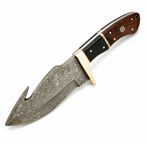 Burraq Custom Handmade High Quality 9-inch Damascus Steel <b>Clip</b> Point Skinner Knife Beautiful Wood Handle Outdoor Use DIY - Product Image 2