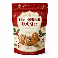 Sachet Doypack Personnalisé en Mylar Métallisé pour Bonbons, Biscuits de Noël, Flocons de Neige, Bonbons Bonhomme de Neige, Arbre à Thé, Emballage Alimentaire Autoportant