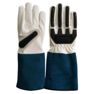 Gants de mécanicien en cuir de chèvre de qualité supérieure, résistants, pour la sécurité industrielle, protection personnelle, résistants à la chaleur, gants de travail - Product Image 5