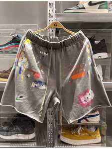 Pantalones Cortos Deportivos Personalizados con Estampado Splash para Hombre, Estilo Urbano, con Bajo sin Rematar, de Felpa Francesa, Algodón Lavado Mineral - Product Image 4