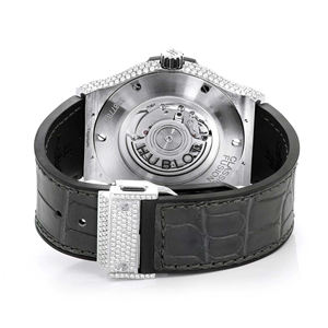 Montre à quartz en acier inoxydable avec finition miroir, sertie de moissanite, style hip-hop, bracelet de 20 mm, cadran en verre - Product Image 5