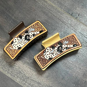 Pince à cheveux en cuir artisanal personnalisée de qualité supérieure, style cowgirl western, imprimé cuir de vache, accessoire pour cheveux, pince à cheveux pour femmes - Product Image 4