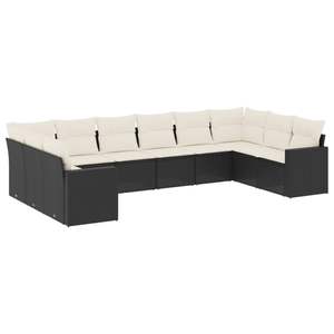 Conjunto de Sofás Modulares Grandes de Ratán PE Negro para Jardín, Elegante Colección de Muebles para Exteriores - Product Image 2