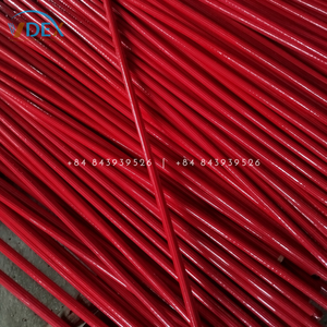 Mango de escoba de madera roja, palo de fregona, juego de escoba y recogedor de hilo italiano recubierto de PVC con mango largo, palo de metal de aluminio - Product Image 3