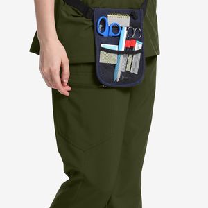 Ensemble de blouses médicales pour femmes, couleur violette, haut à col en V avec poches et pantalon, coton et polyester tissé, uniforme d'hôpital pour infirmières - Product Image 4