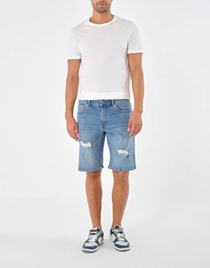 Pantalones Cortos de Mezclilla Negros para Hombre, de Pierna Recta, Rotos y Desgastados, de Algodón, Casuales, para Verano, de Cintura Media, con Dobladillo Reforzado, Transpirables, Estilo Urbano - Product Image 5