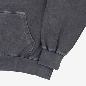 100% Cotton 400 GSM Heavy Weight Distressed <b>Black</b> Acid Washed Hoodie Blank <b>Mens</b> Pullover Vintage Winter Hoodies 2026 - Product Image 3