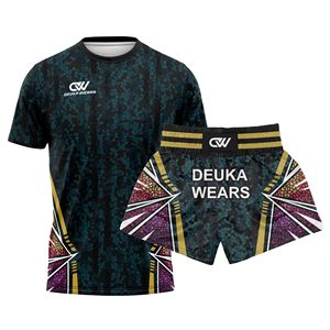 Conjuntos de Manga Corta de Artes Marciales Sublimados con Logotipo Personalizado al por Mayor, Ropa Deportiva de Alta Calidad en Spandex/Fibra de Poliéster para Muay Thai y MMA - Product Image 1