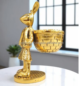 การตกแต่งที่เน้นเสียง Eric eloise ออกแบบให้กระต่ายทองเหลืองยืนและชามเพื่อให้บ้านของคุณสว่างขึ้นอย่างมีสไตล์และมีระดับ - Product Image 1