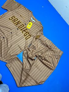 Sandiego Pinstripes Button <b>Down</b> Baseball Jersey Sandiego Baseball Pinstripes Full Length Baseball <b>Pant</b> Baseball Trouser - Product Image 5