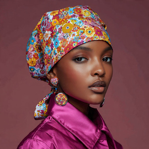 Durags en Soie Imprimés Personnalisés, Bonnets de Pirate à Longue Queue, Bandanas Imprimés, Accessoires de Mode pour Cheveux, Coiffes pour Femmes - Product Image 6