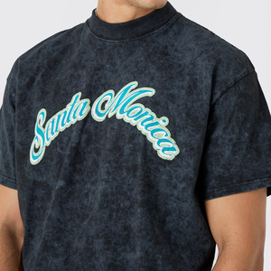 100% Cotton Acid Wash <b>Tshirt</b> Vintage Distressed Acid Wash T-shirt Men Oversized Wholesale Acid Washed Men's T-Shirts - Product Image 3