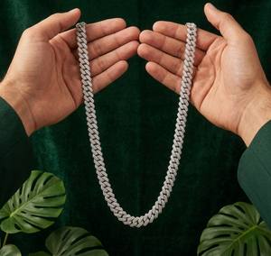 Cadena Cubana de Plata de Ley 925 con Moissanita, Certificada por IGI, de 6 mm a 16 mm, de 14 a 30 Pulgadas, Estilo Hip Hop, para Hombre - Product Image 4