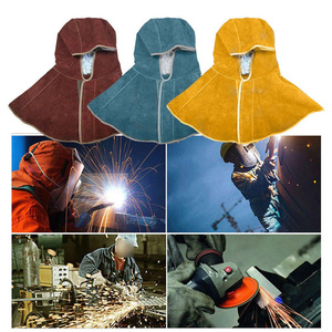 Cowhide Split Leather Welding Hood Helmet Protector <b>Cap</b> Electric Welder Spark Flame Retardant Firefighting Head Protection Hood - Product Image 6