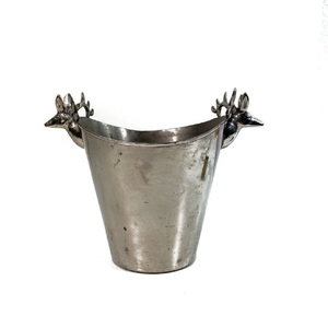 Seau à glace en métal argenté au design antique avec poignée, accessoires pour hôtels et bars, seau à glace en métal fait main, refroidisseur à vin - Product Image 4
