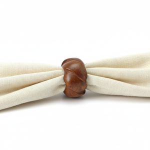 Anillo para Servilletas de Madera Tallado a Mano, Acabado Natural Trenzado, Decoración de Mesa Moderna y Rústica, Decoración para Bodas, Cenas y Hogar - Product Image 1
