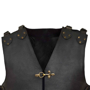 New Arrival Men's Breathable Quick Dry <b>Leather</b> <b>Biker</b> <b>Vest</b> with Customized Color & Size % Genuine Cowhide - Product Image 3