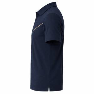Polo pour homme urbain, style minimaliste, logo personnalisé, manches courtes, polo en piqué, couleur unie, décontracté, tricoté, coupe classique - Product Image 4