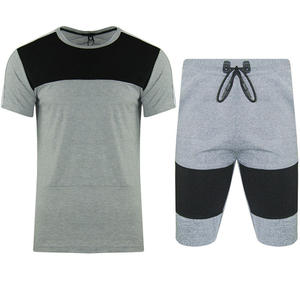 Conjunto de Camiseta y Pantalones Cortos de Punto de Poliéster/Algodón para Hombre, Traje Deportivo Informal de Verano de Dos Piezas, Ropa Deportiva Transpirable - Product Image 1