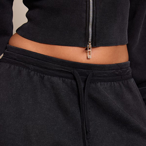 Conjunto Deportivo de Felpa para Mujer, Color Sólido, Corte Holgado, Pantalones y Chaqueta Largos, Cuello Mao, Ropa Casual - Product Image 6
