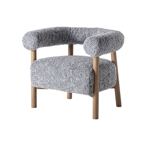 Sillón Contemporáneo Tipo Barril, Tapizado en Bouclé Premium, Respaldo Redondeado, Ergonómico y Confortable, Mueble de Interior - Product Image 1