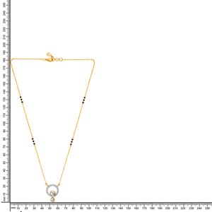 <b>Rose</b> Gold 18K Diamond Pendant with Round Brilliant Cut and <b>Black</b> Beads Trendy Women's Everyday Wear Jewelry - Product Image 5
