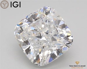 เพชรทรงคุชชั่นสี E ความสะอาดระดับ VS1 พร้อมใบรับรอง IGI น้ำหนัก 5.00 กะรัต เพชร CVD ที่เพาะเลี้ยงในห้องปฏิบัติการ ออกแบบมาเพื่อแหวนแห่งความรักนิรันดร์ - Product Image 1