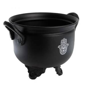 Caldero de Brujas de Hierro Fundido con Mano de Hamsa, Quemador de Incienso Ecológico de Estilo Indio - Product Image 2