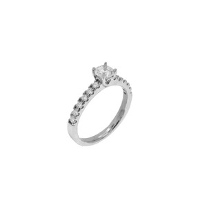 Drop Halo Luxury Engagement <b>Ring</b> with Moissannite in Micro Pave Setting <b>925</b> <b>Silver</b> Women's - Product Image 1