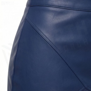 Jupe crayon mini en similicuir taille haute pour femme avec fente, couleur unie, style club sexy, toutes saisons - Product Image 5