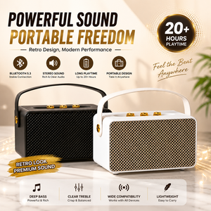 Altavoz Retro M8 con Carcasa <span class=keywords><strong>de</strong></span> Cuero Vintage, Perilla Giratoria, <span class=keywords><strong>Boombox</strong></span> Inalámbrico, Bajos Potentes, Dispositivo <span class=keywords><strong>de</strong></span> Música para Fiestas al Aire Libre, Proveedor <span class=keywords><strong>de</strong></span> Fábrica OEM - Product Image 1