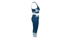 Ensembles de yoga 2 pièces pour femmes, personnalisables, respirants, réversibles, écologiques, à devant uni, grandes tailles, avec fermeture élastique à la taille - Product Image 2