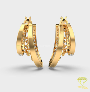 Sparkling Moissanite Diamond Dangle Earrings Rose Gold Anniversary Gift Jewelry - Product Image 6