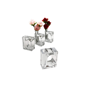 Wholesale Acrylic <b>Square</b> Napkin Holder <b>Table</b> Setting Dining Ring Luxury Lucite Paper Holder Neon Colored Plastic <b>Bar</b> Napkin Ring - Product Image 6