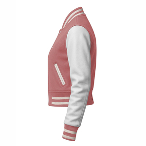 Chaqueta Varsity Corta para Mujer, Estilo Urbano, Mezcla de Poliéster/Algodón de Alta Calidad, Diseño Personalizado, MOQ Bajo - Product Image 5
