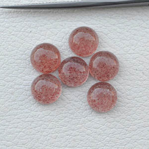 4mm-10mm Natural Strawberry Quartz Round Cabochon Stone Handmade Trendy Jewelry Wholesale Red Quartz Loose Gemstone Manufacturer - Product Image 1