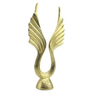 Jaffs Exports 46cm H X 9.5cm W X 23.5cm LGold Plated Aluminium Abstract Wing Sculpture Contemporary Art Decor Handmade - Product Image 1