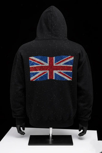 เสื้อฮู้ดดี้ผู้ชายดีไซน์ใหม่ประดับเพชรเทียม แฟชั่นเสื้อฮู้ดดี้เพชรเทียมสำหรับผู้ชาย ผ้าฝ้าย 100% เสื้อฮู้ดดี้เพชรเทียมแบบซิป Unisex - Product Image 4