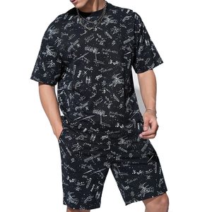 ชุดกีฬาพิมพ์ลายดิจิตอลคุณภาพดีขายดีที่สุด พร้อมกางเกงขาสั้น ชุดลำลองใส่สบายสำหรับฤดูร้อน เสื้อยืดคอกลมแขนสั้น - Product Image 1