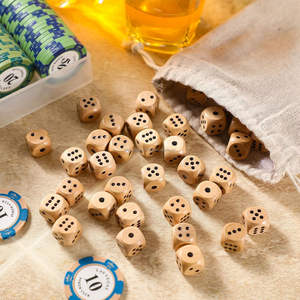 ลูกเต๋าไม่มีสีธรรมชาติลูกเต๋าไม้หกด้านไม่มีสีออกแบบได้เองโดย falak World ส่งออก - Product Image 2