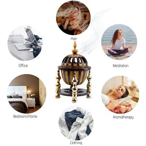 Traditional Elite Indian Religious Eco-Friendly <b>Bakhoor</b> Incense Burner for <b>Oud</b> Chips Showcasing Authentic Design and Rich Aroma - Product Image 5