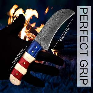 มีดล่าสัตว์ MORTAL SAGA ทำมือ ขนาด 4.5 นิ้ว เหล็กดามัสกัส ด้ามจับทำจากกระดูกหลายชั้น ปลอกหนังสแตนเลส รับผลิตตามแบบ OEM ปรับแต่งได้ 1 ชิ้น - Product Image 5