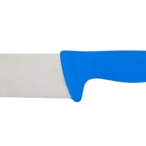 Cuchillos de Cocina con Mango Azul y Hoja Plateada Lisa, Empuñadura Contorneada y Protector de Dedos para Cortar Verduras y Carne - Product Image 2