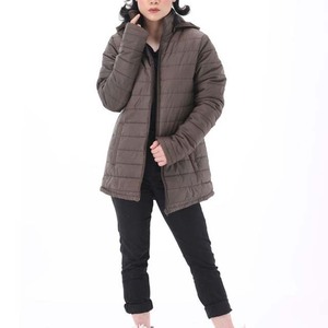 Veste matelassée en tissu tissé pour femme, respirante, écologique, imperméable, rembourrée de duvet, en polyester, pour l'hiver - Product Image 6