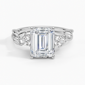 Bague de fiançailles SOJ Ring 028 en argent 925 avec trois pierres de moissanite taille émeraude 2 carats couleur D VVS1 certifiée GRA à prix réduit - Product Image 1