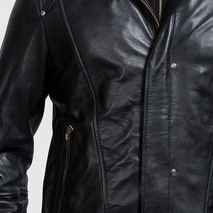 Veste de mode pour homme fabriquée au Pakistan en cuir de vache véritable, veste à capuche disponible en gros au meilleur prix, logo personnalisé OEM - Product Image 4