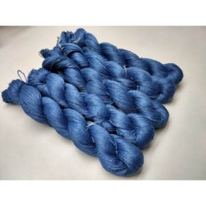 Fancy 100% <b>Linen</b> Sportweight <b>Yarn</b> 2 Ply Peacock Blue 300m 100g Wet Spun Flax Knitting Crochet Wholesale India - Product Image 1