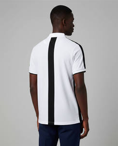 TERZO SPORTS High Quality <b>Men's</b> <b>White</b> <b>Short</b> <b>Sleeve</b> for <b>Shirt</b> Black Contrast Trim Regular Fit Casual Front Logo Screen Printing - Product Image 6