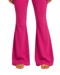 Manufacturer Customized Fuchsia Pink Womens Seamless Yoga Set <b>Flare</b> <b>Leggings</b> And Sports Bra Gym Workout Fitness Activewear - Product Image 3